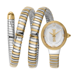 Just Cavalli Women’s Quartz Two-Tone Snake Stainless Silver Dial 22mm Watch JC1L269M0055