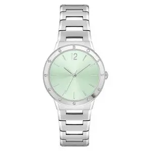 Hugo Boss Women’s Quartz Silver Stainless Steel Light Green Dial 34mm Watch 1502716