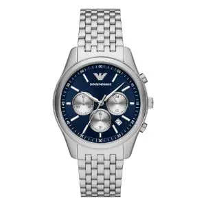 Emporio Armani Men’s Quartz Silver Stainless Steel Blue Dial 41mm Watch AR11582