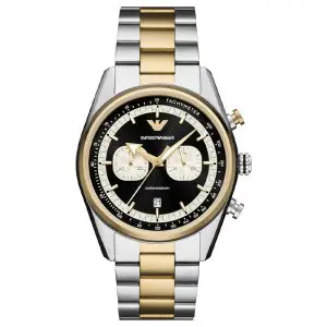 Emporio Armani Men’s Quartz Two-Tone Stainless Steel Black Dial 42mm Watch AR11678