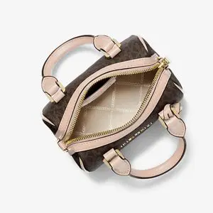 Alternative view of Michael Kors Bedford Legacy Logo Duffle Crossbody Bag – Vanilla / Acorn Signature (Size: W:15.9cm H:11.4cm D:7.6cm) 32F9G06C0B