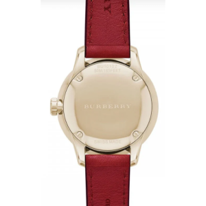 Alternative view of Burberry Women’s Swiss Made Quartz Red Leather Strap Gold Dial 32mm Watch BU10102