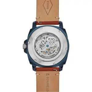 Fossil Men’s Automatic Brown Leather Strap Transparent Dial 45mm Watch BQ2427 (Like New) - Image 3