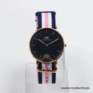 Daniel Wellington Men’s Quartz Multi Nylon Strap Black Dial 36mm Watch DW00100148