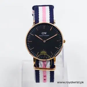 Daniel Wellington Men’s Quartz Multi Nylon Strap Black Dial 36mm Watch DW00100148