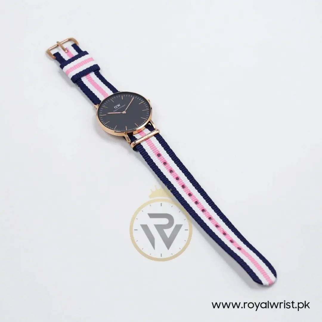 Daniel Wellington Men’s Quartz Multi Nylon Strap Black Dial 36mm Watch DW00100148