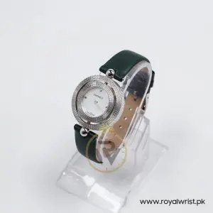 Versace Women’s Quartz Swiss Made Dark Green Leather Strap Mother Of Pearl Dial 34mm Watch P417544-1 (Like New) - Image 4