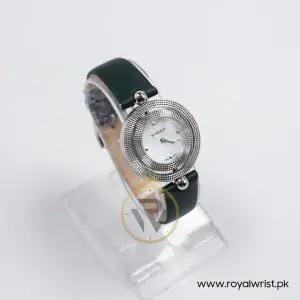 Versace Women’s Quartz Swiss Made Dark Green Leather Strap Mother Of Pearl Dial 34mm Watch P417544-1 (Like New)