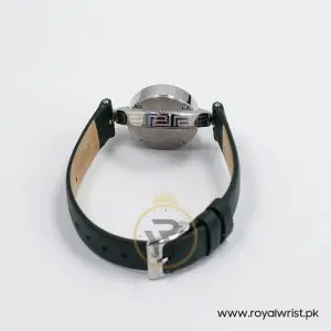 Versace Women’s Quartz Swiss Made Dark Green Leather Strap Mother Of Pearl Dial 34mm Watch P417544-1 (Like New)