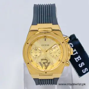 Guess Women’s Quartz Black Silicone Strap Champagne Dial 39mm Watch GW0030L2-1 (Like New)