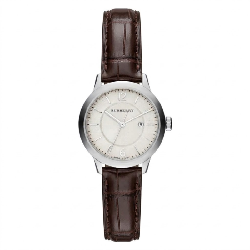 Burberry Women’s Swiss Made Multi Colour Leather Strap Beige Dial 32mm Watch BU10103 (Like New)