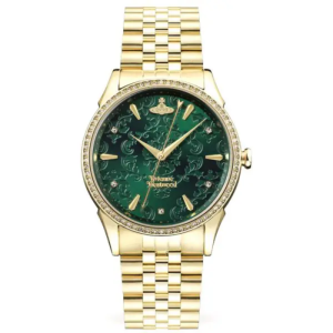 Vivienne Westwood Women’s Quartz Swiss Made Gold Stainless Steel Green Dial 37mm Watch VV208GDGD
