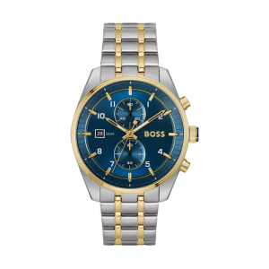Hugo Boss Men’s Chronograph Quartz Two-Tone Stainless Steel Blue Dial 44mm Watch 1514247