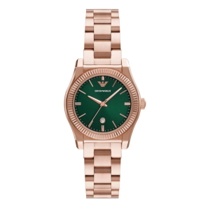 Emporio Armani Women's Quartz Rose Gold Stainless Steel Green Dial 32mm Watch AR11639