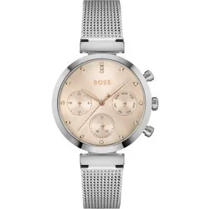 Hugo Boss Women’s Quartz Silver Stainless Steel Beige Dial 36mm Watch 1502625