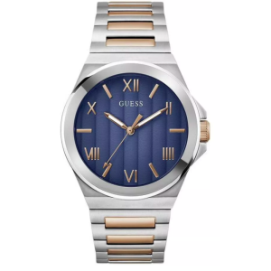 Guess Men's Quartz Two-Tone Stainless Steel Blue Dial 44mm Watch GW0789G4