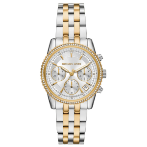 Michael Kors Women’s Chronograph Quartz Two-Tone Stainless Steel White Dial 35mm Watch MK7532