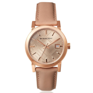 Burberry Women’s Swiss Made Quartz Beige Leather Strap Beige Dial 38mm Watch BU9109