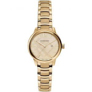 Burberry Women’s Swiss Made Quartz Gold Stainless Steel Gold Dial 32mm Watch BU10109