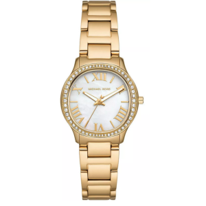Michael Kors Women’s Quartz Gold Stainless Steel White Mother Of Pearl Dial 31mm Watch MK4822