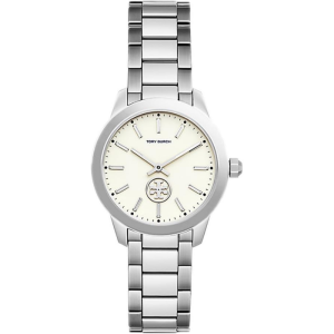 Tory Burch Women’s Quartz Silver Stainless Steel White Dial 31mm Watch TBW1301