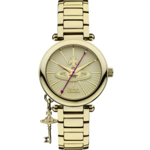 Vivienne Westwood Women’s Quartz Swiss Made Gold Stainless Steel Gold Dial 32mm Watch VV006KGD
