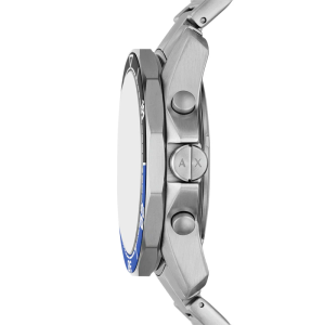 Armani Exchange Men’s Chronograph Quartz Silver Stainless Steel Black Dial 44mm Watch AX7166