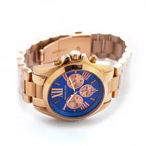 Michael Kors Women’s Chronograph Quartz Rose Gold Stainless Steel Blue Dial 40mm Watch MK5951