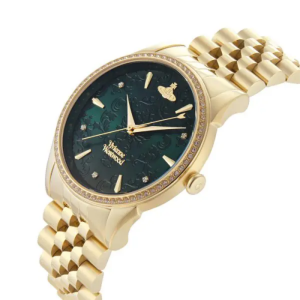 Vivienne Westwood Women’s Quartz Swiss Made Gold Stainless Steel Green Dial 37mm Watch VV208GDGD