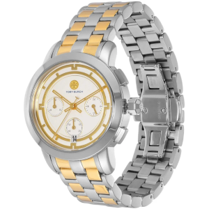 Tory Burch Women’s Quartz Chronograph Two-Tone Stainless Steel Cream Dial 38mm Watch TBW1034