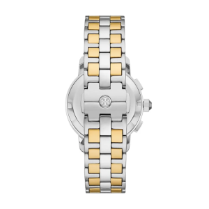 Tory Burch Women’s Quartz Chronograph Two-Tone Stainless Steel Cream Dial 38mm Watch TBW1034