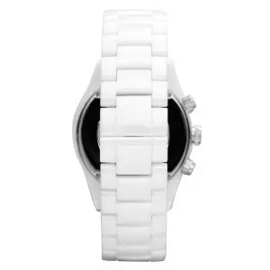 Emporio Armani Women’s Chronograph Quartz White Ceramic Chain Mother Of Pearl Dial 43mm Watch AR1456