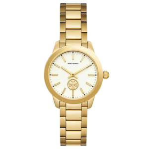 Tory Burch Women’s Quartz Gold Stainless Steel Cream Dial 32mm Watch TBW1300