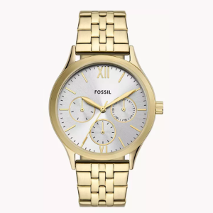 Fossil Women’s Quartz Gold Stainless Steel Silver Dial 35mm Watch BQ2899 (Without Tag)