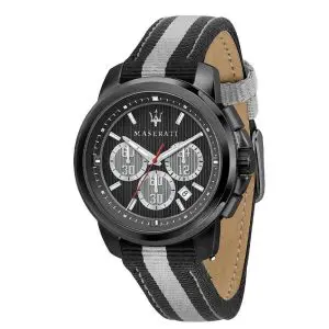 Maserati Men’s Chronograph Quartz Two-tone Nylon Strap Black Dial 44mm Watch R8871637002