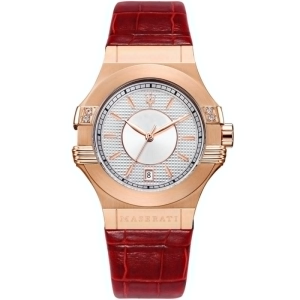 Maserati Women's Quartz Red Leather Strap Silver Dial 35mm Watch R8851108501