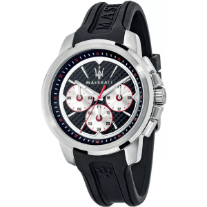 Maserati Men’s Chronograph Quartz Black Silicone Strap Black Dial 44mm Watch R8851123001