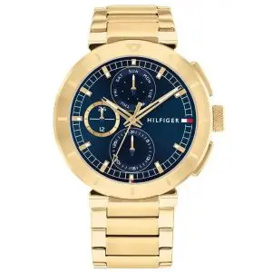 Tommy Hilfiger Men’s Quartz Gold Stainless Steel Blue Dial 44mm Watch 1792118