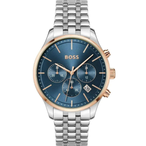 Hugo Boss Men’s Chronograph Quartz Silver Stainless Steel Blue Dial 42mm Watch 1514158
