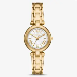 Michael Kors Women’s Quartz Gold Stainless Steel Mother Of Pearl Dial 30mm Watch MKO1083 (Without Tag)