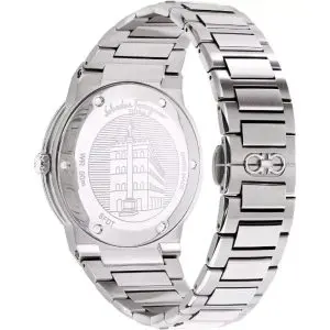 Ferragamo Men’s Swiss Made Quartz Silver Stainless Steel Blue Dial 41mm Watch SFDT00239