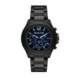 Michael Kors Men’s Chronograph Quartz Black Stainless Blue & Black Dial 44mm Watch MK9193