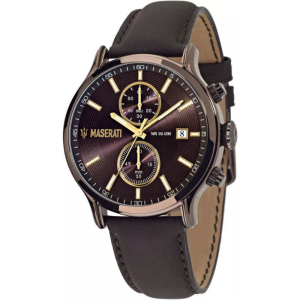 Maserati Men’s Chronograph Quartz Brown Leather Strap Brown Dial 43mm Watch R8871618006