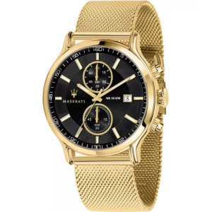 Maserati Men’s Chronograph Quartz Gold Stainless Steel Black Dial 42mm Watch R8873618007