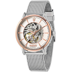 Maserati Men’s Automatic Silver Stainless Steel White Skeleton Dial 42mm Watch R8823118001
