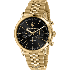 Maserati Men’s Chronograph Quartz Gold Stainless Steel Black Dial 42mm Watch R8873618023