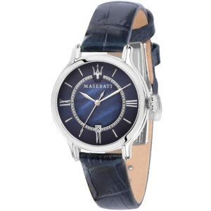 Maserati Women's Quartz Navy Blue Leather Strap Navy Blue Dial 34mm Watch R8851118502