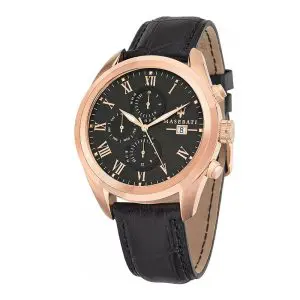 Maserati Men’s Chronograph Quartz Black Leather Strap Black Dial 45mm Watch R8871612002