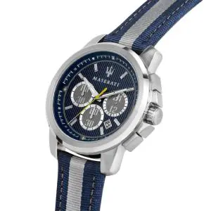 Alternative view of Maserati Men’s Chronograph Quartz Two-tone Nylon Strap Blue Dial 44mm Watch R8871637001