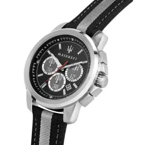 Maserati Men’s Chronograph Quartz Two-tone Nylon Strap Black Dial 44mm Watch R8871637002